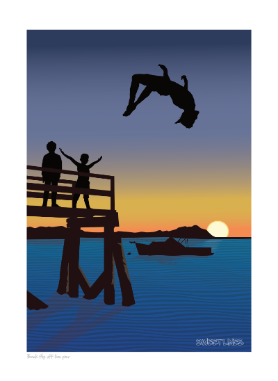 Back flip off the pier